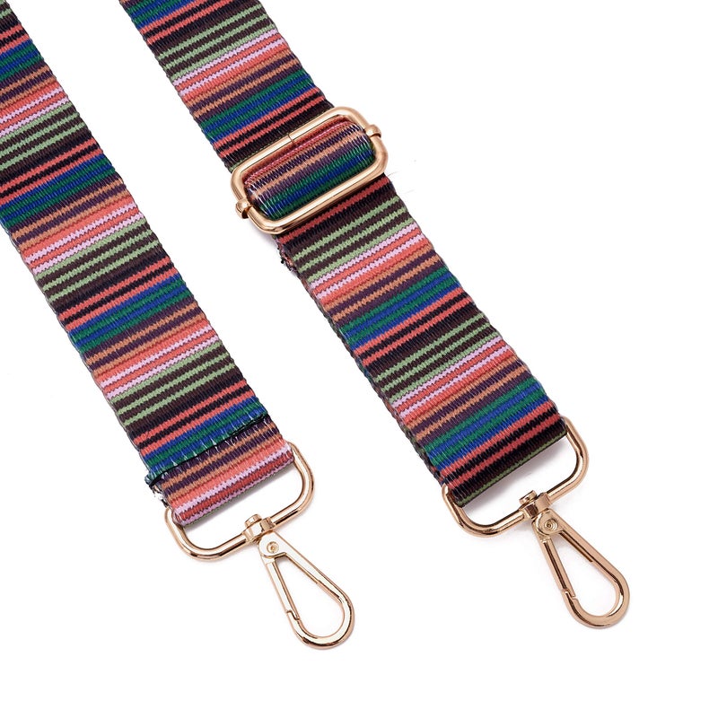 ZOOEASS Wide Shoulder Strap Adjustable Replacement Belt Guitar Style Crossbody Bag Handbag Strap Multicolor Canvas Straps(Wide:1.4in) (Color bar) - Image 2